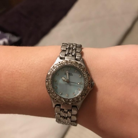 Fossil watch with mother of pearl and diamonds - Picture 3 of 3